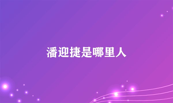 潘迎捷是哪里人