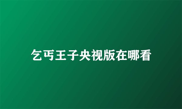 乞丐王子央视版在哪看