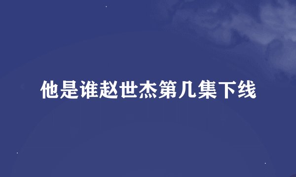 他是谁赵世杰第几集下线