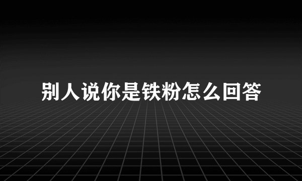 别人说你是铁粉怎么回答