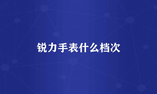 锐力手表什么档次