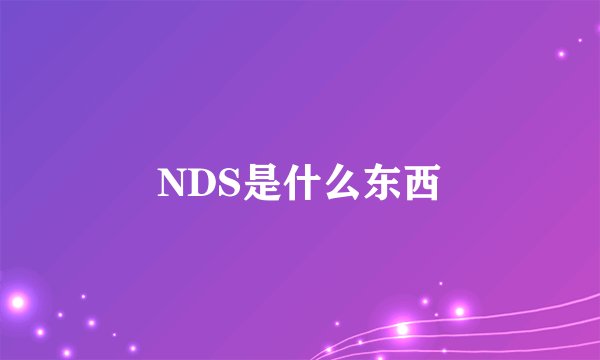NDS是什么东西