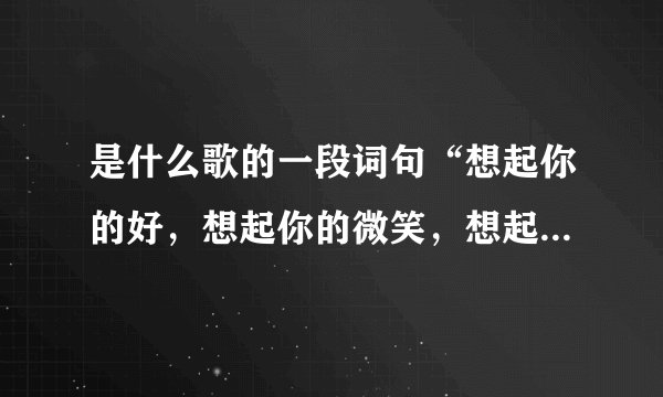 是什么歌的一段词句“想起你的好，想起你的微笑，想起你身上的味道…”