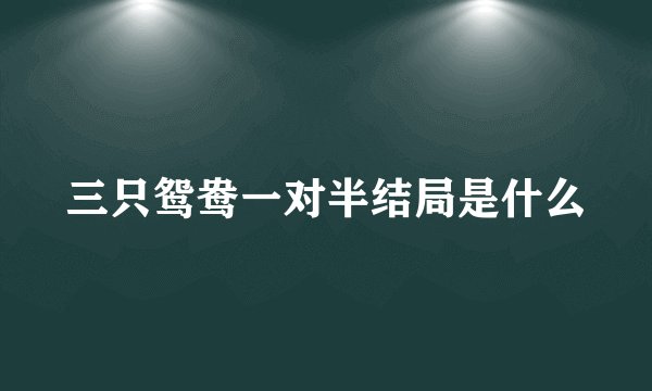 三只鸳鸯一对半结局是什么