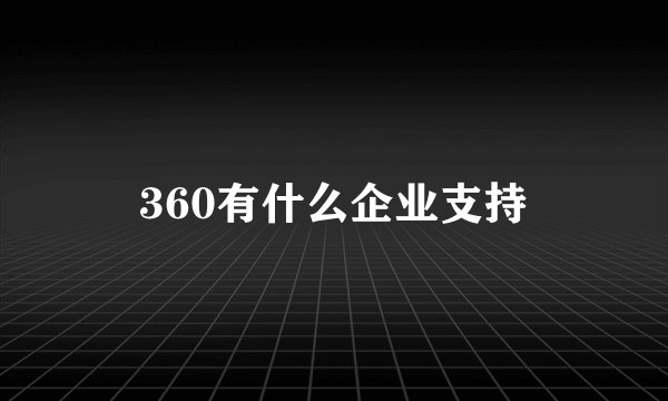 360有什么企业支持