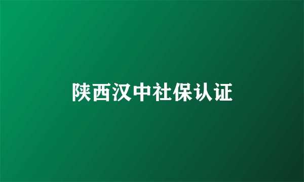 陕西汉中社保认证