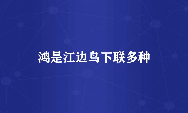 鸿是江边鸟下联多种