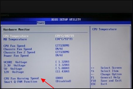 如何设置bios的cpu风扇转速？