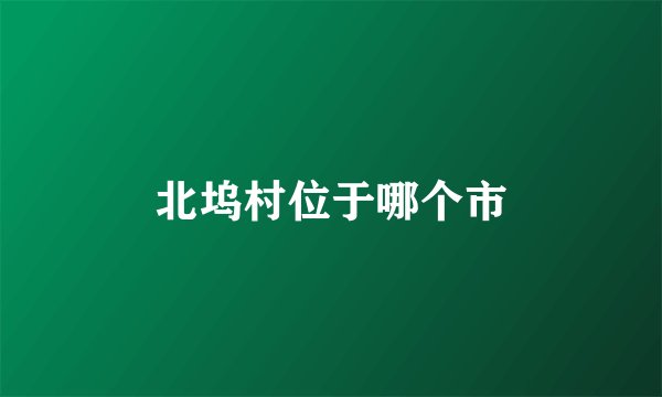 北坞村位于哪个市