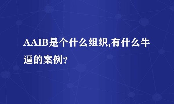 AAIB是个什么组织,有什么牛逼的案例？