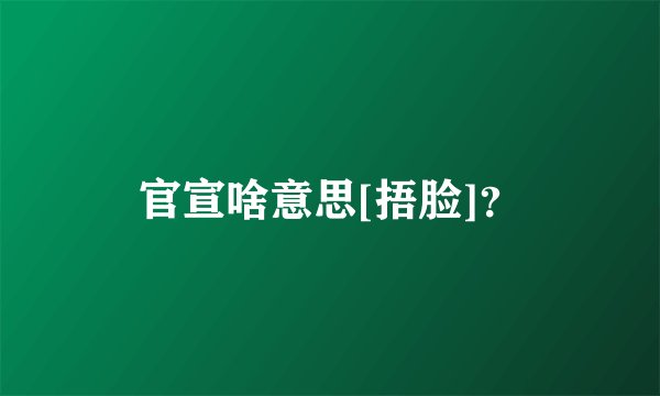 官宣啥意思[捂脸]？
