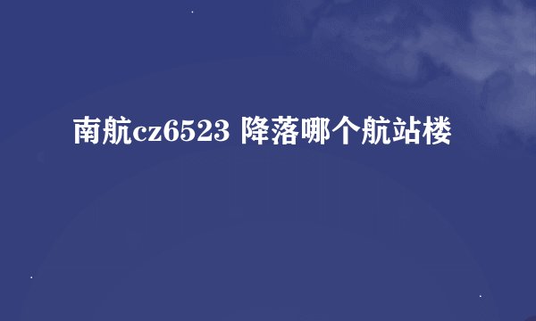 南航cz6523 降落哪个航站楼