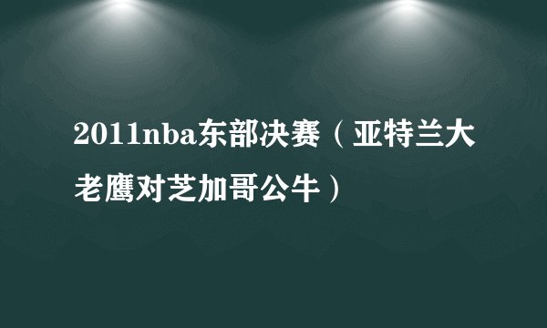 2011nba东部决赛（亚特兰大老鹰对芝加哥公牛）
