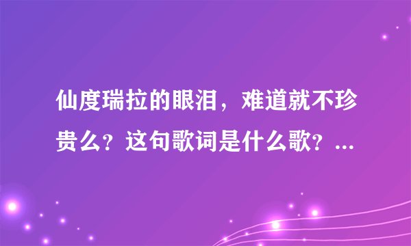 仙度瑞拉的眼泪，难道就不珍贵么？这句歌词是什么歌？要完整的