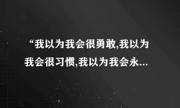“我以为我会很勇敢,我以为我会很习惯,我以为我会永远陪在你身旁”是哪首歌