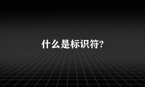 什么是标识符?