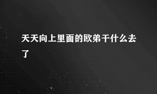天天向上里面的欧弟干什么去了