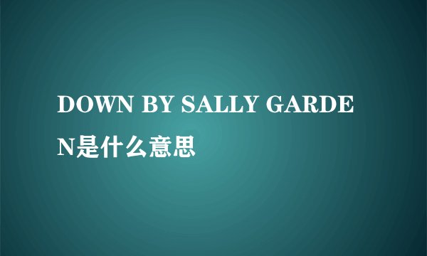 DOWN BY SALLY GARDEN是什么意思