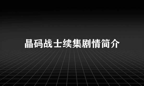 晶码战士续集剧情简介