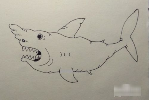 远古鲨鱼怎么画