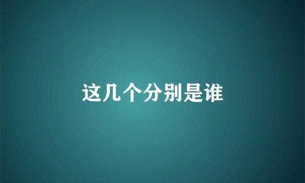 这几个分别是谁