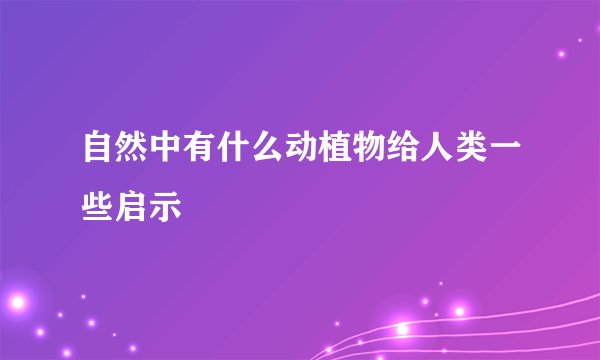 自然中有什么动植物给人类一些启示