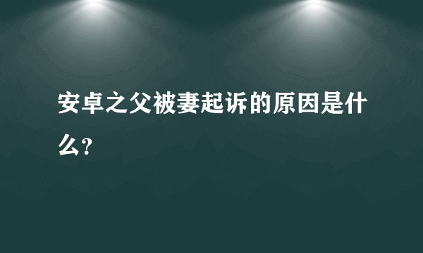 安卓之父被妻起诉的原因是什么？