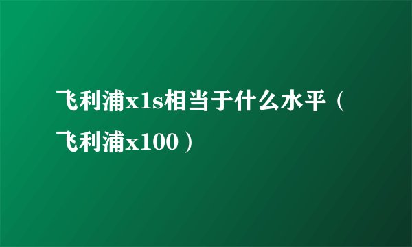 飞利浦x1s相当于什么水平（飞利浦x100）