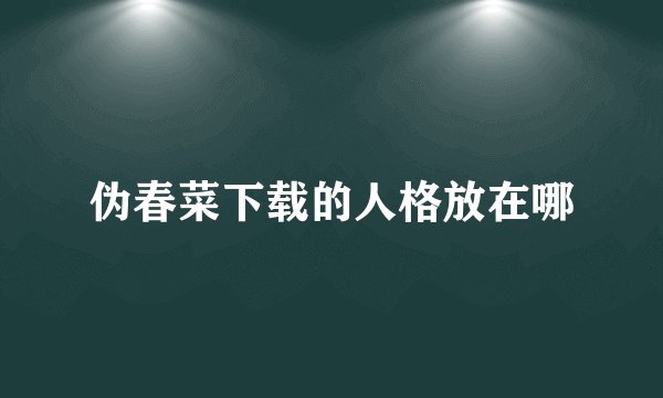 伪春菜下载的人格放在哪
