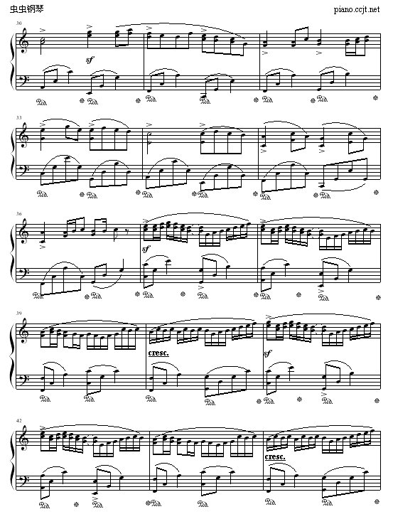 《卡农》小提琴五线谱