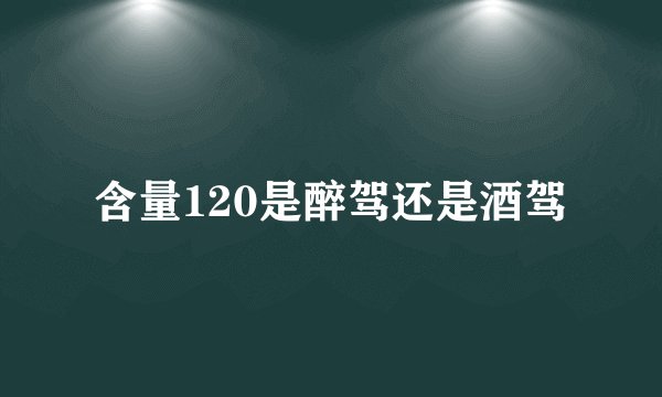 含量120是醉驾还是酒驾