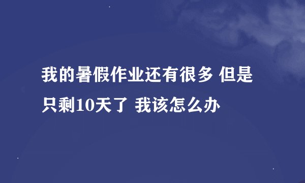 我的暑假作业还有很多 但是 只剩10天了 我该怎么办