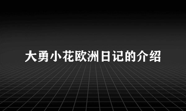 大勇小花欧洲日记的介绍