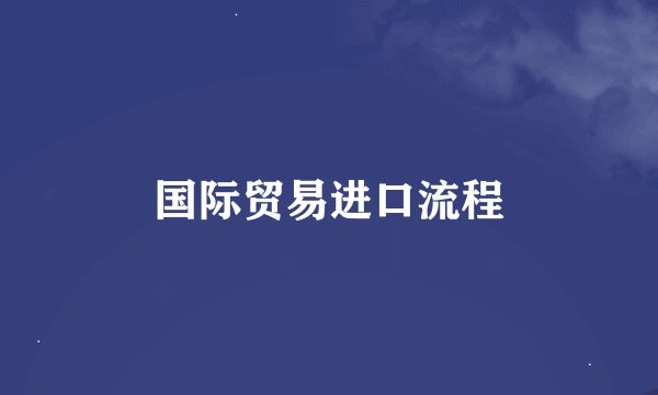国际贸易进口流程