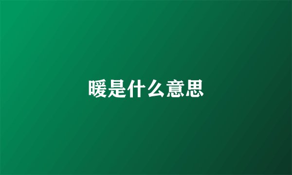 暖是什么意思