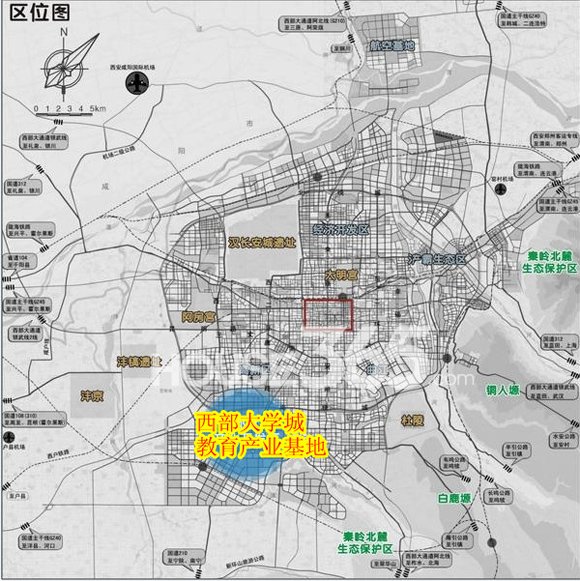 西部大学城的占地位置