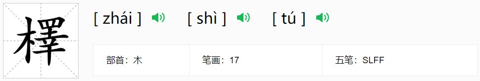 zhai二声是什么字