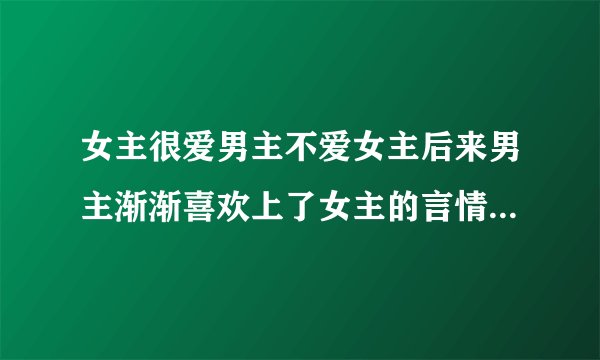 女主很爱男主不爱女主后来男主渐渐喜欢上了女主的言情小说。女主要善良的哦。。