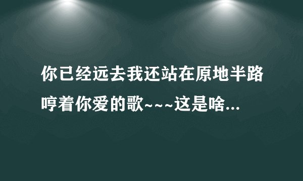 你已经远去我还站在原地半路哼着你爱的歌~~~这是啥歌？能告诉我名字吗？