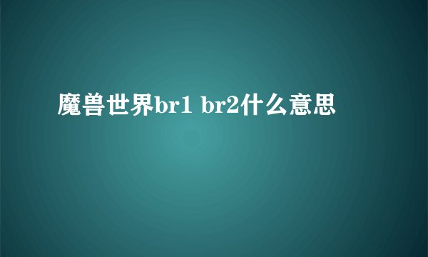 魔兽世界br1 br2什么意思