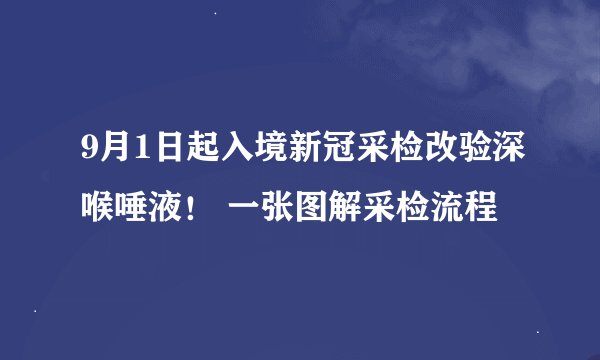 9月1日起入境新冠采检改验深喉唾液！ 一张图解采检流程