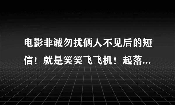 电影非诚勿扰俩人不见后的短信！就是笑笑飞飞机！起落！他回的是什么