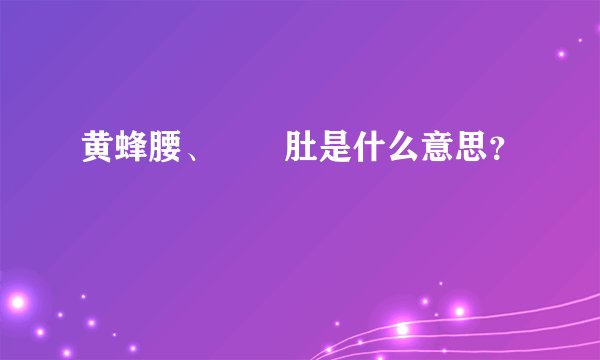 黄蜂腰、甴曱肚是什么意思？