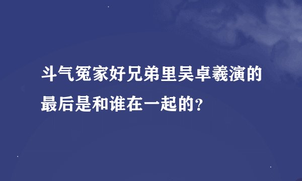 斗气冤家好兄弟里吴卓羲演的最后是和谁在一起的？
