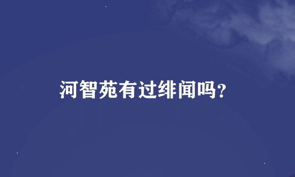 河智苑有过绯闻吗？