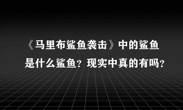《马里布鲨鱼袭击》中的鲨鱼是什么鲨鱼？现实中真的有吗？