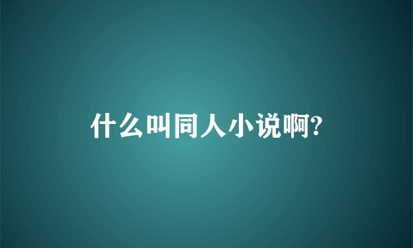 什么叫同人小说啊?