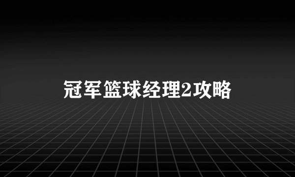 冠军篮球经理2攻略