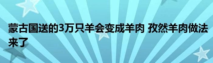 蒙古国送的3万只羊会变成羊肉孜然羊肉做法来了