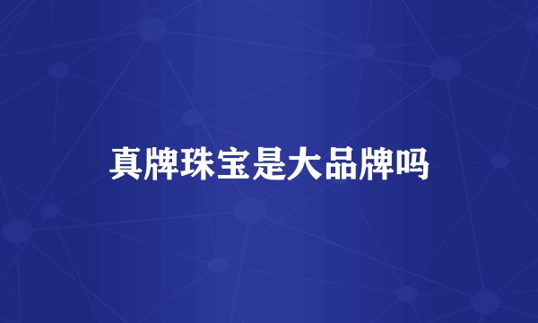 真牌珠宝是大品牌吗